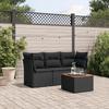 VidaXL Garden Lounge Set with Cushions 4 Pcs, Patio Sofas, Furniture Set, Outdoor Terrace Furniture, Black 3255796