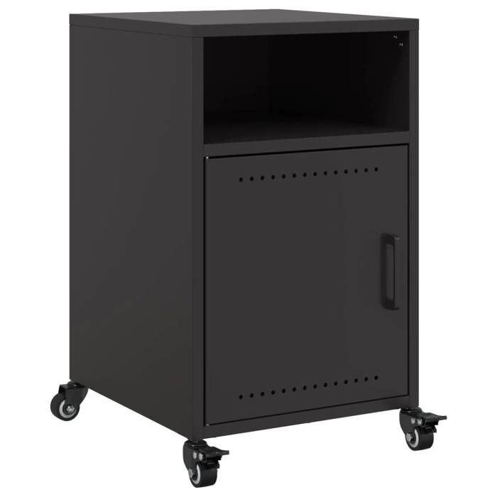 VidaXL Table de chevet noir 36x39x59 cm acier, armoire, meubles de chambre à coucher, support de téléphone, armoire 846716