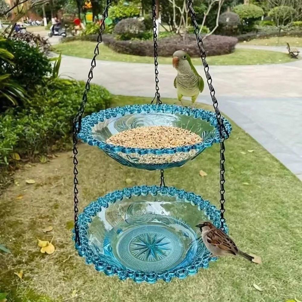 Flower Shaped Bird Bathtub Transparent Hummingbird Feeder Hanging Bird Feeder Balcony
