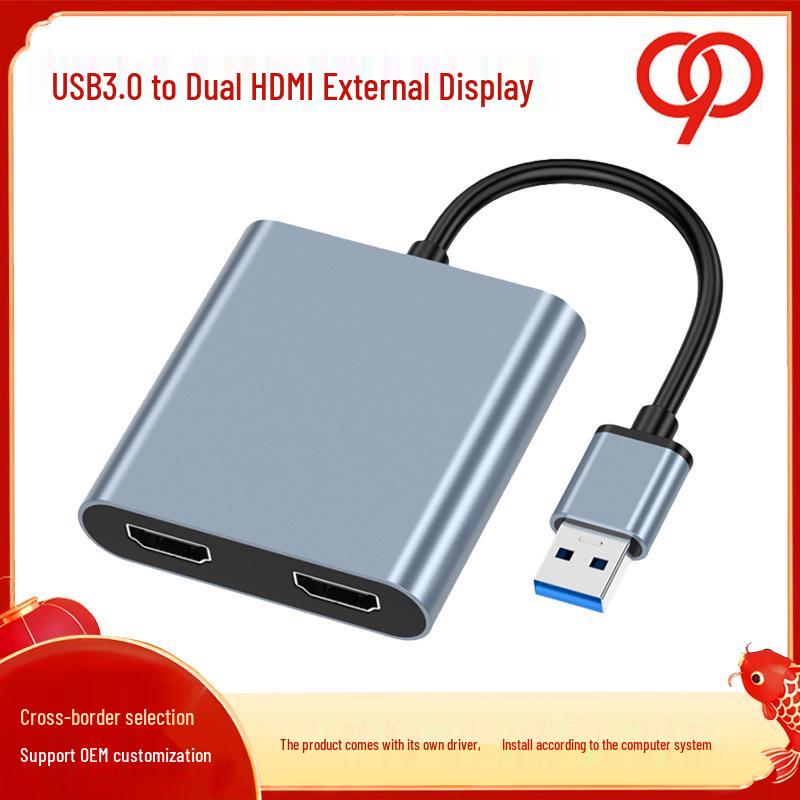 Адаптер USB-C на двойной HDMI с концентратором USB 3.0, поддерживает независимое отображение на трех экранах для графических карт M1/M2