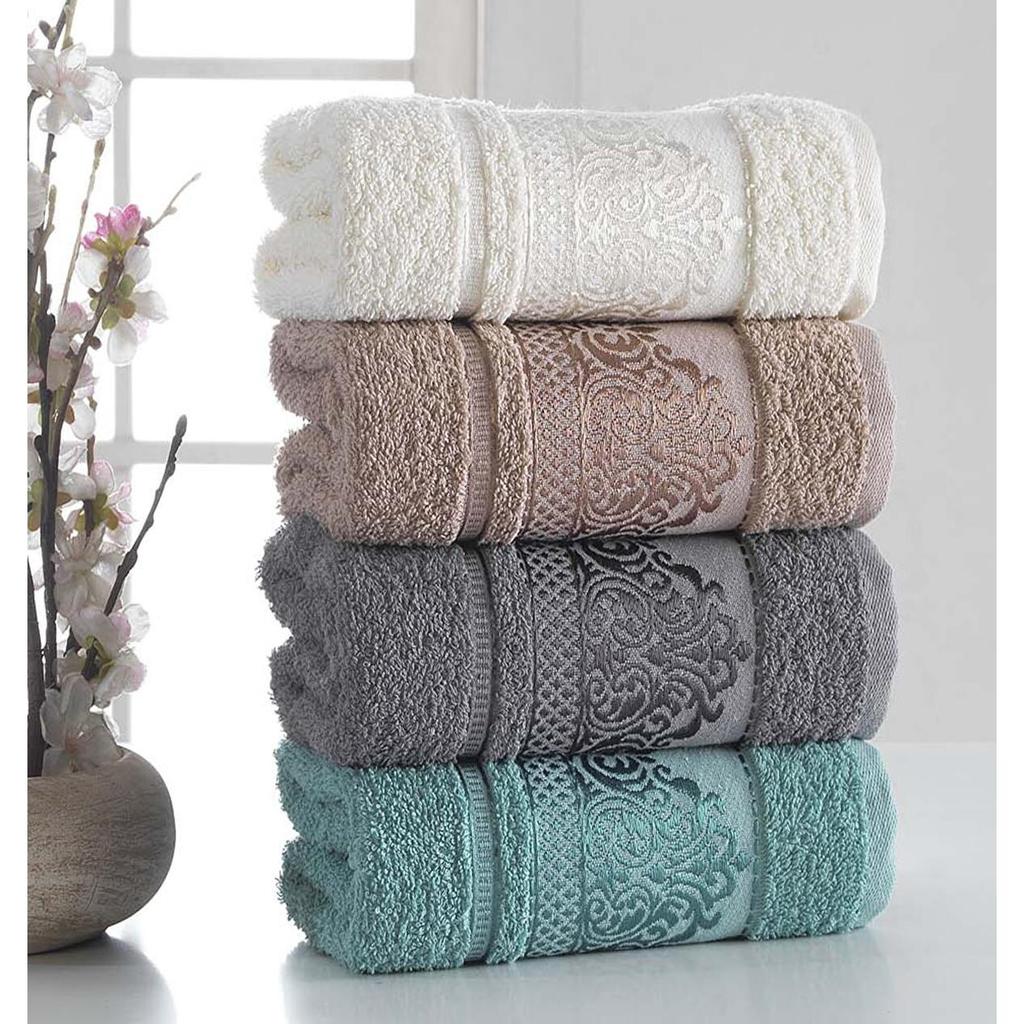4 Pcs Soft Head Hand Face Towel Bathroom Towel Set 100% Cotton 50x85 Cm Colorful