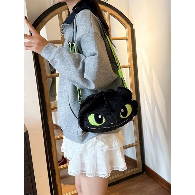 How To Train Your Dragon Toothless Plush Shoulder Bag With Padded Straps For Casual And School Use