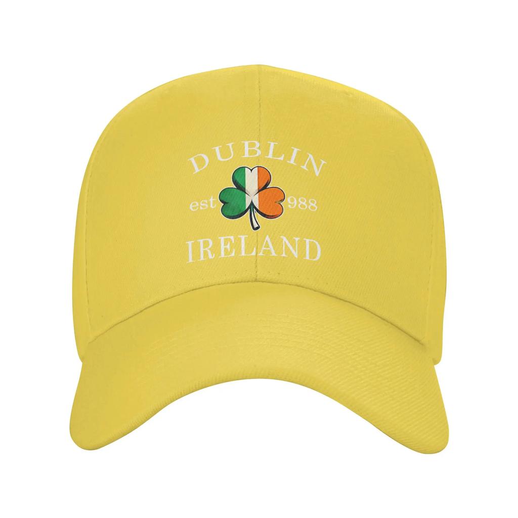 Dublin Ireland Saint Patricks Day Green Shamrock Sun Baseball Cap Summer FeUnisex Unisex  Hip Hop Hats High Sports Baseball Caps