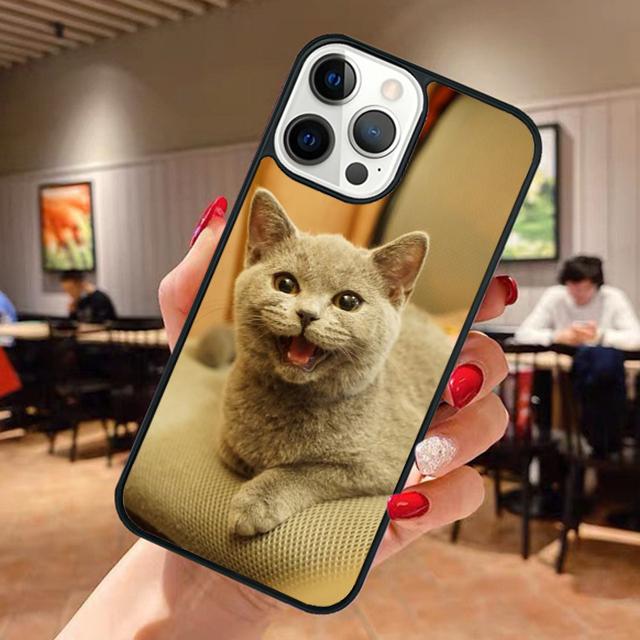 Красивый Серый Британский Короткошерстный Кот Чехол Для Телефона Для iPhone 17 Air 13 12 14 15 16 Чехол Для Apple Pro Max Plus