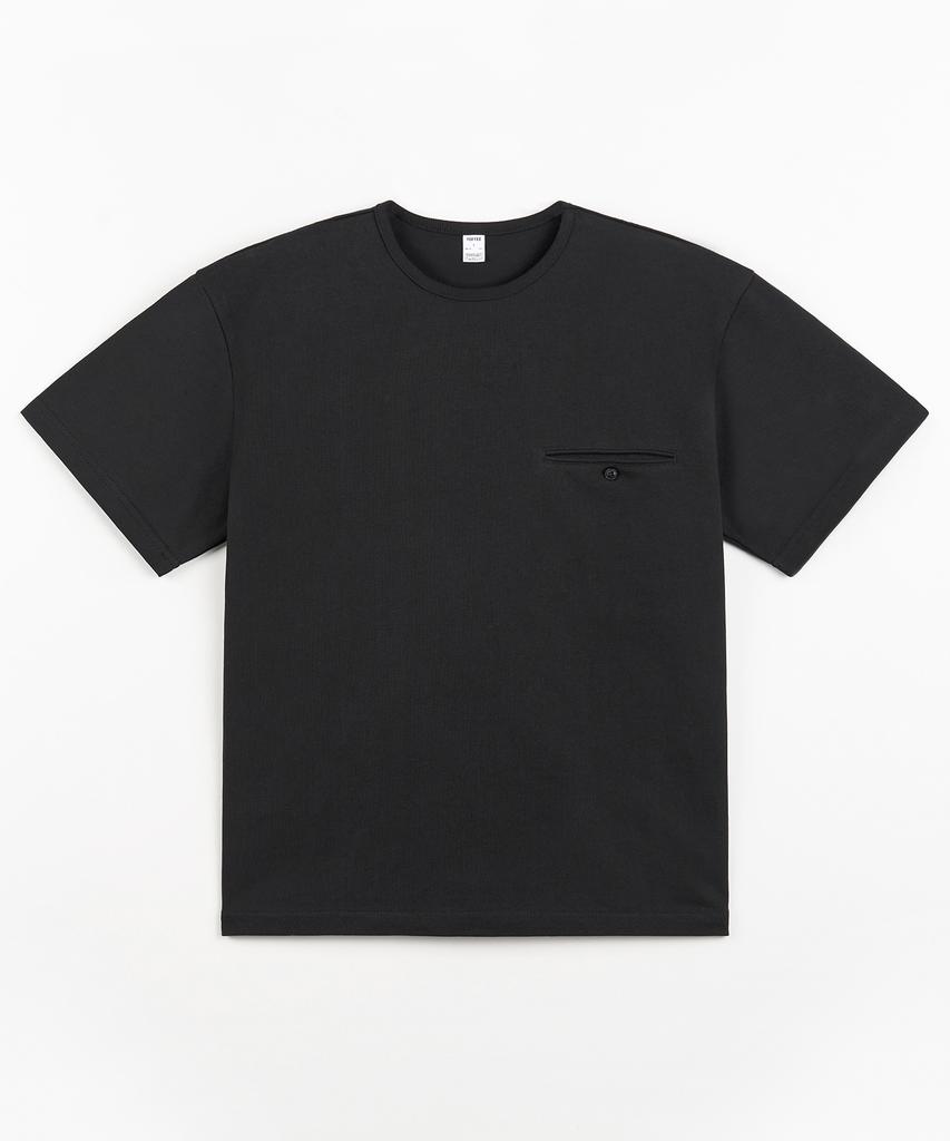 КОФЕ [S-XXL] Узкая укороченная футболка на пуговицах с коротким рукавом (черный)