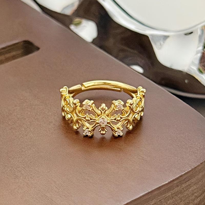 Средневековая Роскошь Высококлассное Ажурное Кольцо Открытое Кольцо Бабочка Женственность Нишевый Дизайн Ретро Кольцо