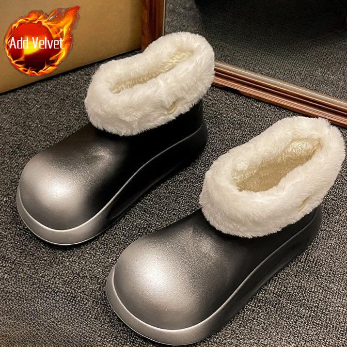 Cute Round Toe Platform Color Blocking Ladies Shoes Sale Designer Luxury Winter 2025 Novelty Fashion Plush Women's Snow Boots