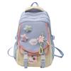 Junior High School Student Schoolbag Color Block Women's Large Capacity Backpack