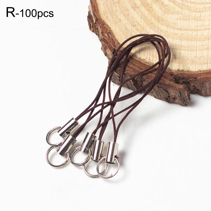 50Pcs Key Rings Cell Phone Braided Lanyard Cords Jewelry Findings DIY Rope Keychains Mobile Clasp
