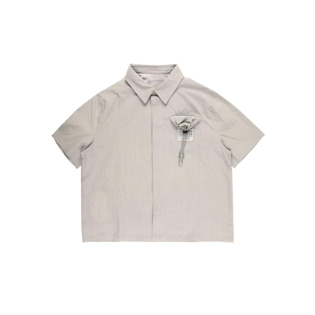 THEWARLD Packable Seersucker Half Shirts Ivory