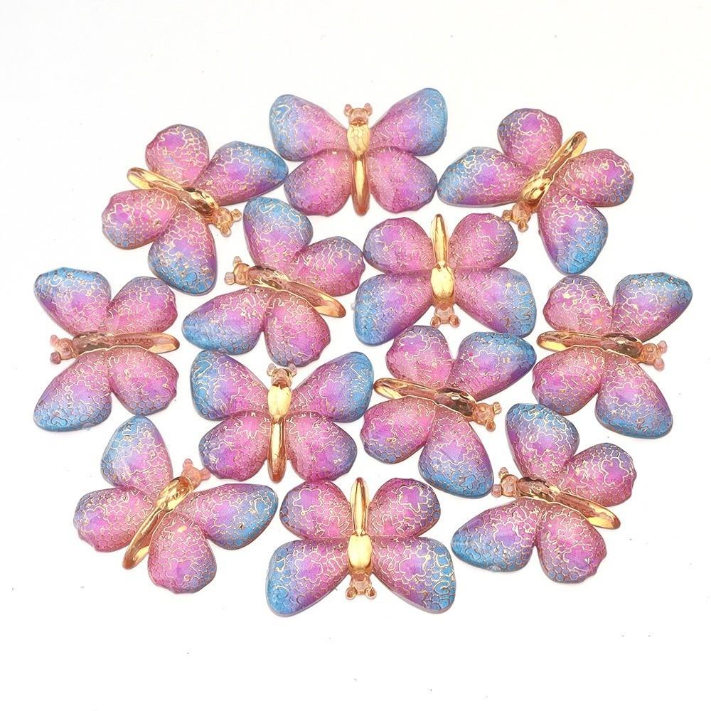 Two-tone Gradient Butterfly Beads For DIY Necklace Bracelet Jewelry Making Accessories