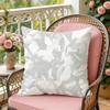 Gray Low White Flower Cushion Cover Soft Plush Throw Pillow Cover DoubleSided Decorative Cushion Case Sofa Bedroom Home Decor