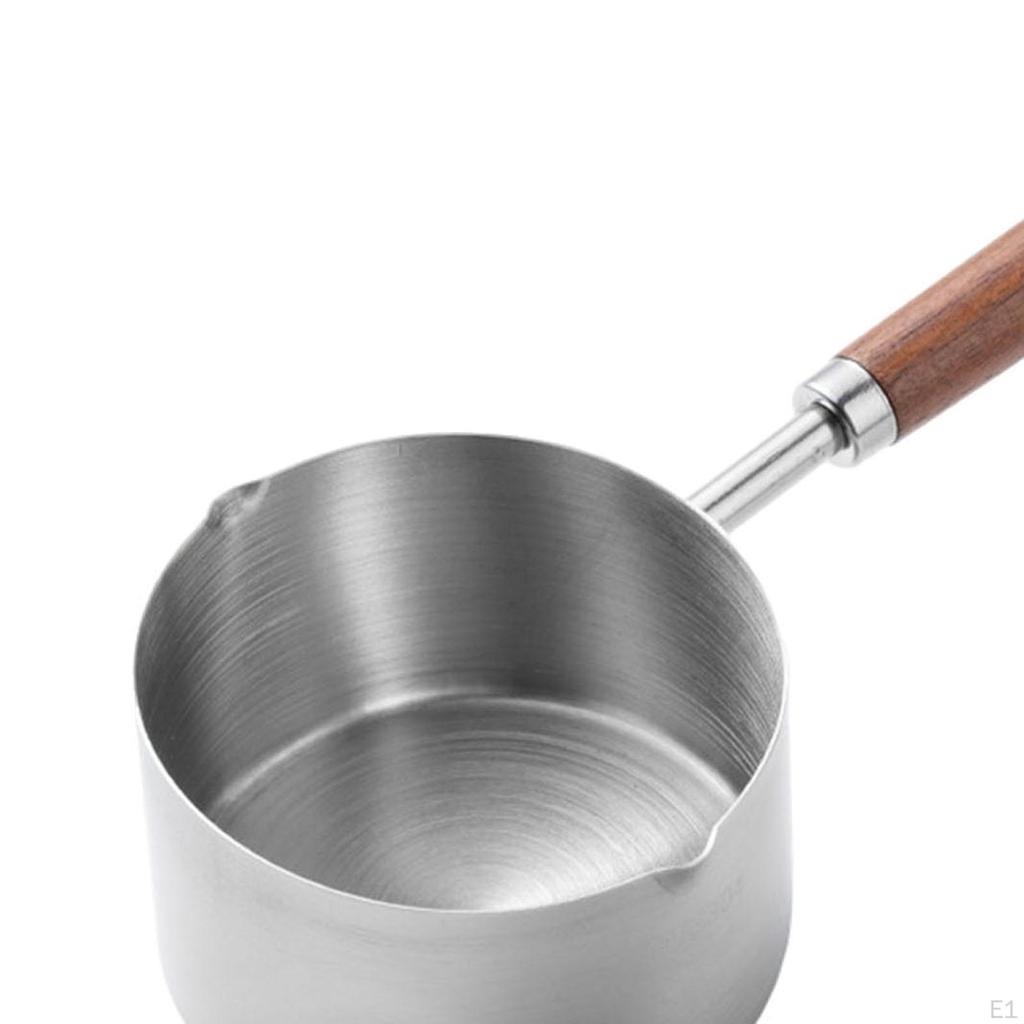 Oil Small Pot Butter Melting Wooden Handle Multiuse Mini Cooking Omelet Pan for RV