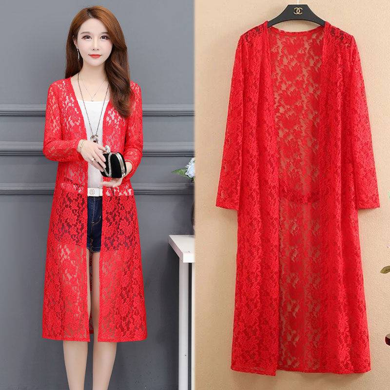 Женский летний тонкий кружевной кардиган с длинными рукавами, шаль, плюс размер, верхняя юбка в тон, топ