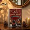 Creative Countdown Ritual Sets 2D Acrylic French Bulldog Christmas Advent Calendar, Surprising Box Ornament Colorful Printed Charms Set, Cute