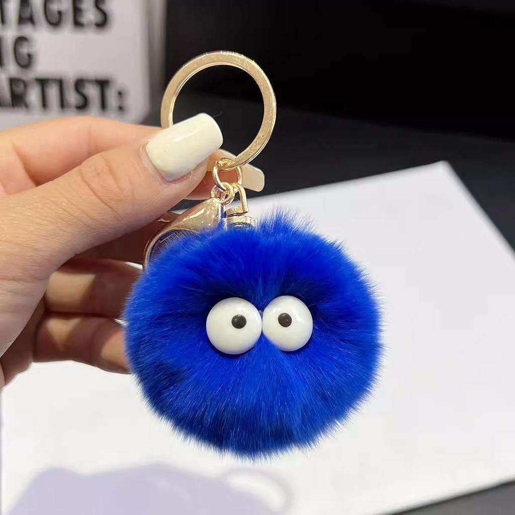 Cute Plush Coal Ball Charm: Keychain & Backpack Accessory