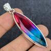 Natural Bi-Color Tourmaline 925 Sterling Silver Jewelry Pendant 2.76" Y3m46