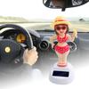 Solar Beach Girl Cactus Automatic Swing Car Interior Ornament Dashboard Decor