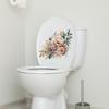Toilet Sticker Floral Pattern Toilet Lid Sticker Self-Adhesive Bathroom Decal for Home