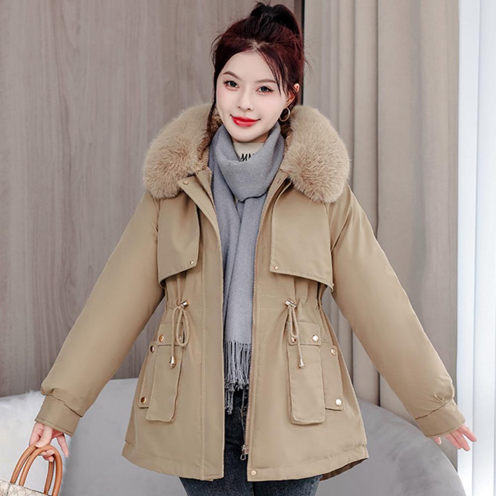 Это зимняя версия куртки Пай в корейском стиле, приталенная и элегантная, с толстым флисом и теплотой.