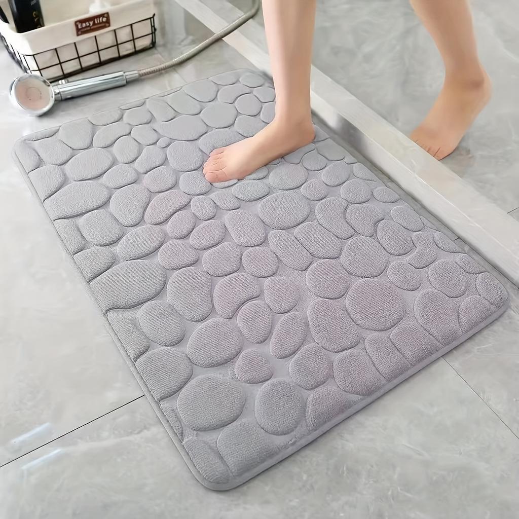 Pebble Pattern Bathroom Mat Non-slip Floor Rug Mat Gift for Parents Household Non-slip Entry Mat Super Absorbent Bath Mats