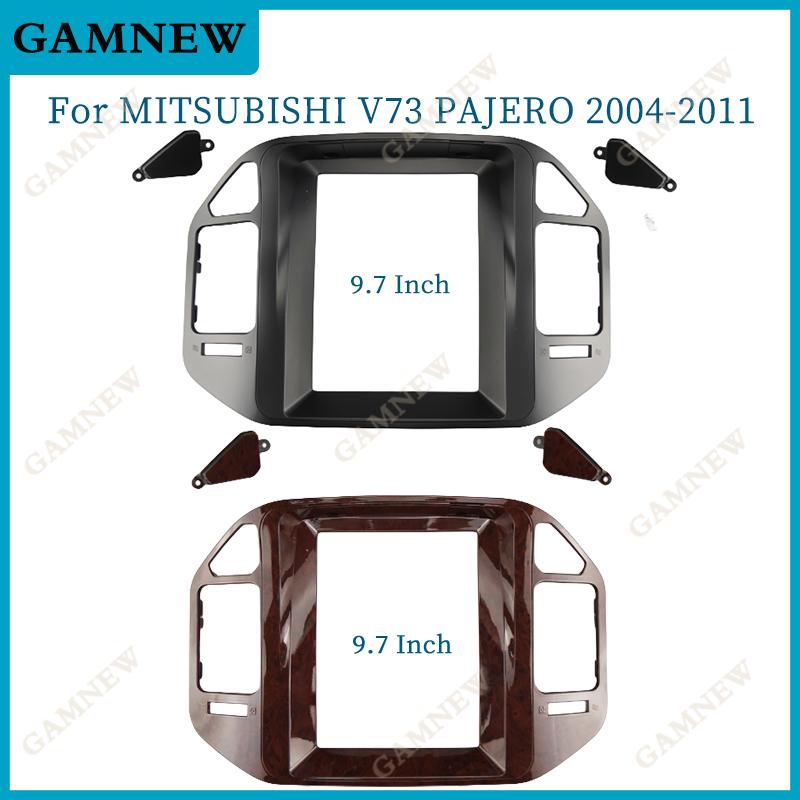 9.7 Inch 2 Din Car Radio Fascias For MITSUBISHI V73 PAJERO 2004-2011 Tesla Style Multimedia Frame Video Player Panel Trim