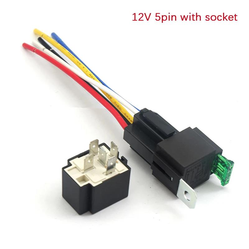 High Quality 12V DC 4 Pin Car Automotive Fused Relay 30A Normally Open Relais 40A Fuse With 4pin/5Pin Backrest Relays 5