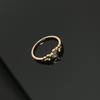 Qijia 925 Sterling Silver CNC Diamond Enamel Gourd Ring