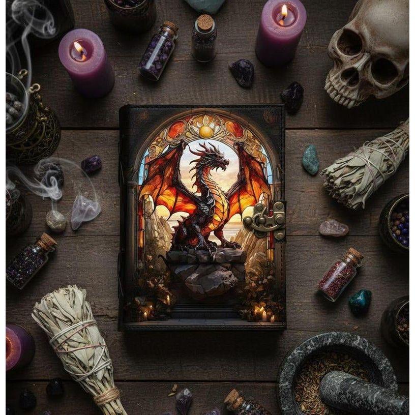 Гримуар-журнал из кожи дракона: Винтажная Книга Заклинаний Теневых Кожаный Скетчбук Свадебный Планировщик