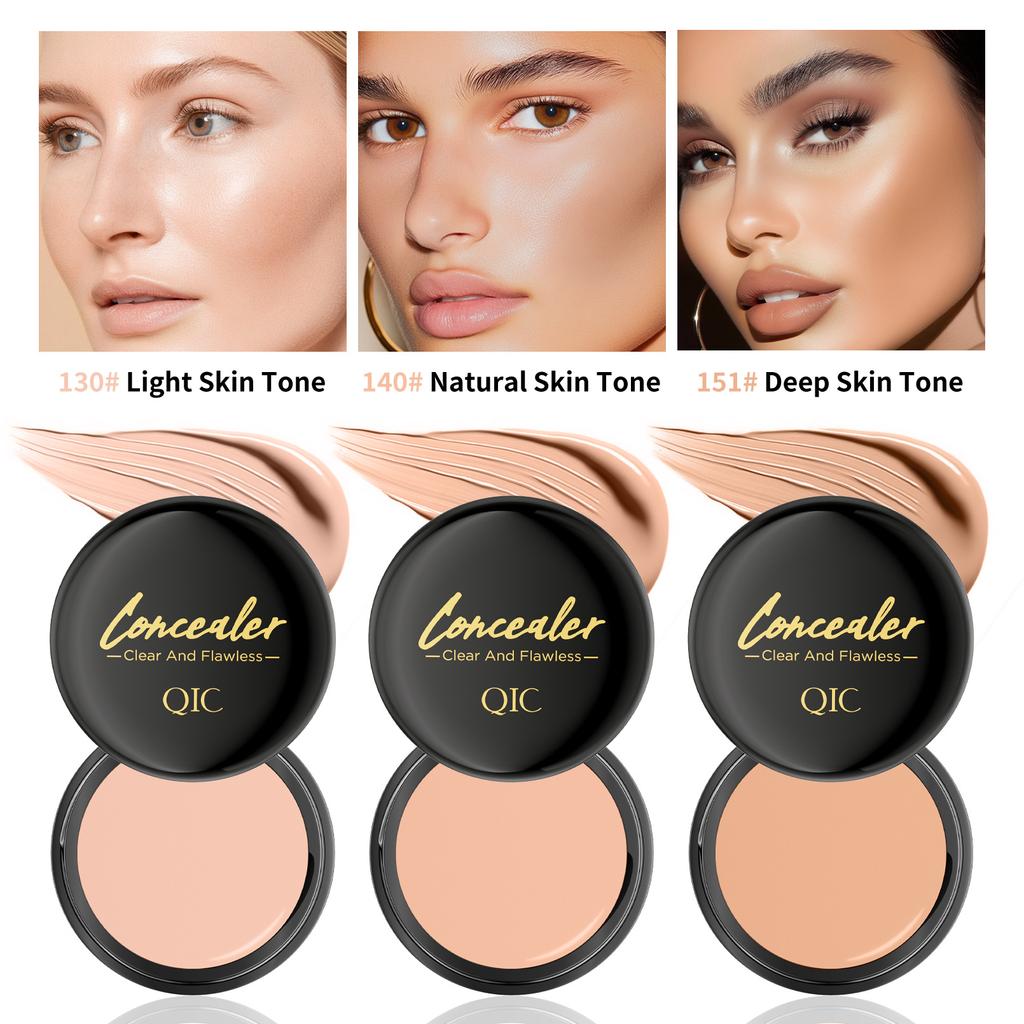 QIC Concealer Covering Tattoo Spots Acne Marks Dark Circles Invisible Pores Concealer Three-color Concealer Plate