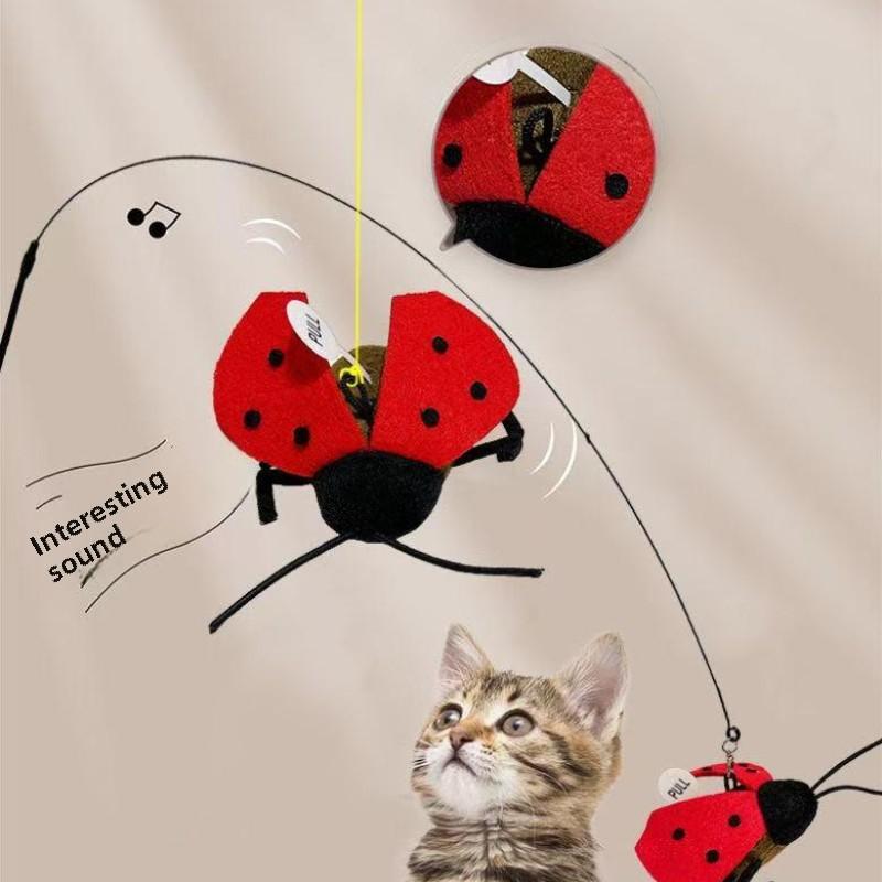 Дразнилка для кошек Интерактивная Забавная Игрушка-Насекомое для Котенка Само Высокое Игра Кошки Говорящая Дразнилка Палочка Игрушка Сменная Головка Товары для Кошек