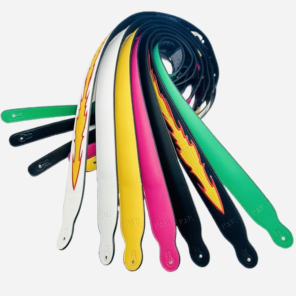 Guitar strap, flame leather, electric guitar accessories