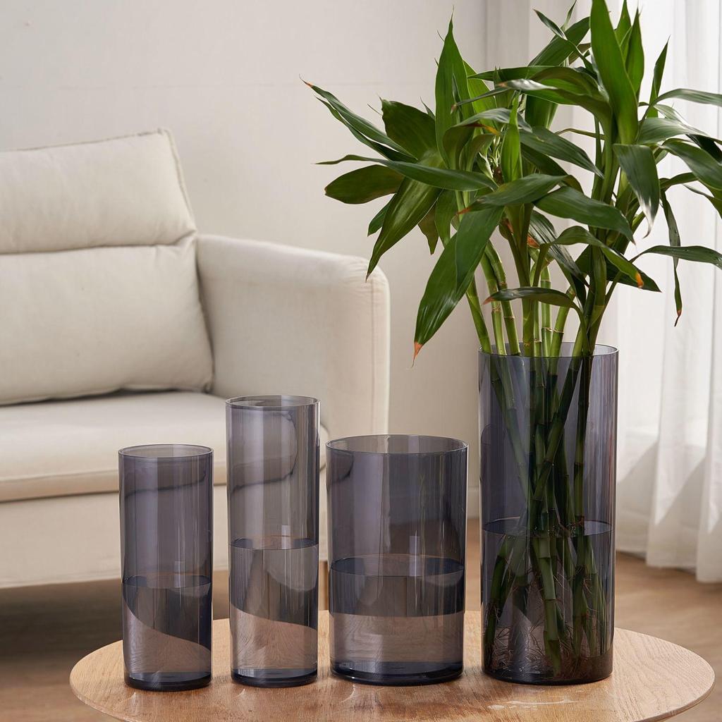 Акриловая прозрачная цилиндрическая ваза, устойчивая к падениям, для цветочных композиций