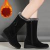 Fashion Fashion Women Boots Warm Plush Women Shoes Super Soft Boots Women Black Shoes Ladies Round Toe Female Flat Shoe Zapatillas Mujer