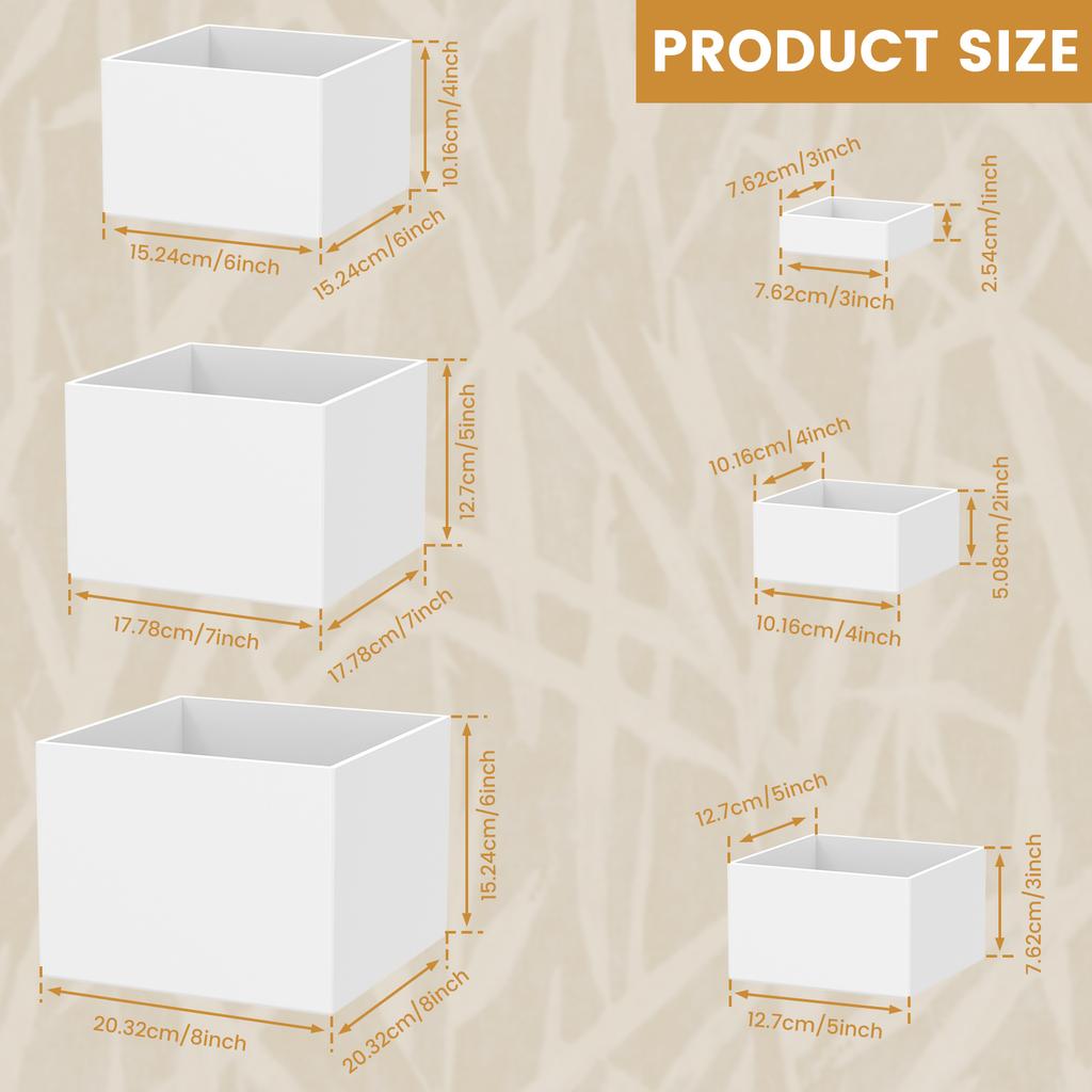 6 шт. Акриловые подставки для шведского стола, подставки для демонстрации тортов и десертов, штабелируемая настольная подставка для еды, коробка для украшения праздничного шведского стола, прозрачная белая