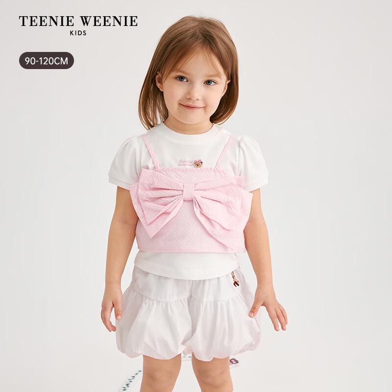 Teenie Weenie Girls' Bow Strap Short Sleeve T-Shirt