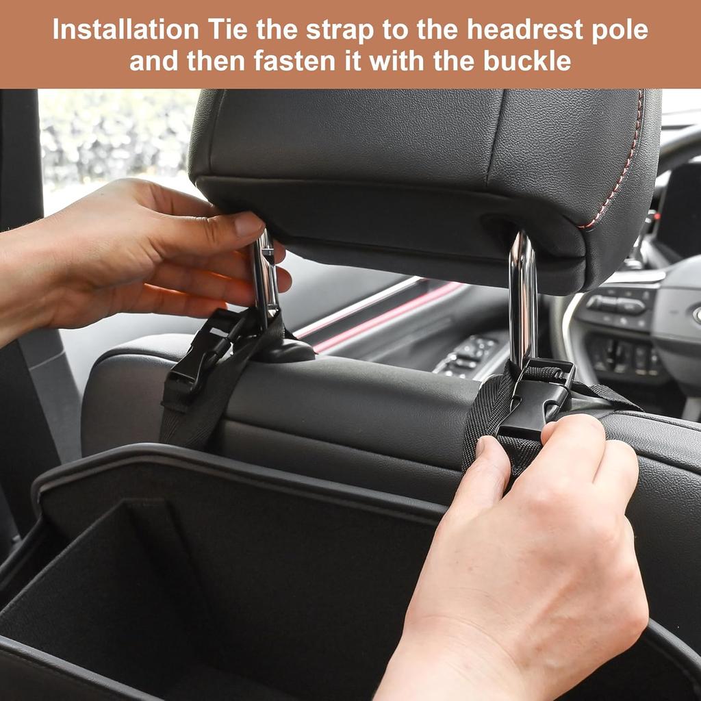 Car seat back storage rack Car tissue rack and storage box hook, 3-in-1 multi-function storage box