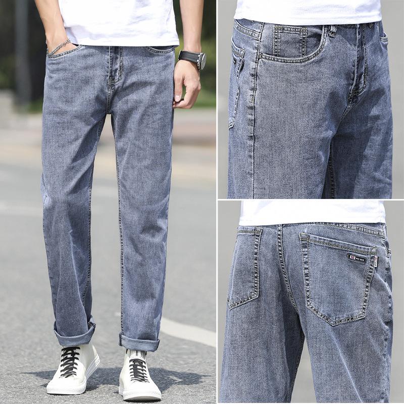 Мужские джинсы Large Wide-Leg Four Seasons Elastic - Свободный прямой крой для больших размеров