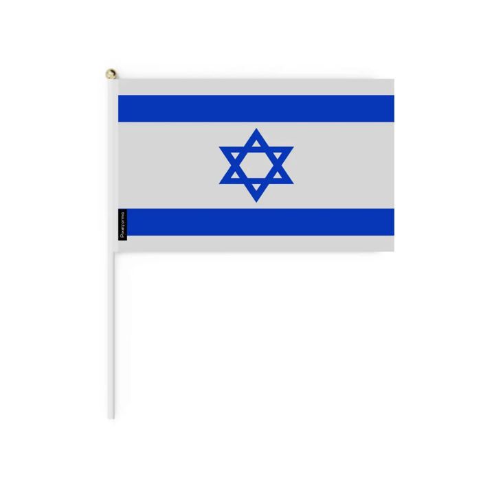 Mini Drapeau d'Israël – 14 x 21 cm – À Tenir à la Main – Polyester – 1 pièce