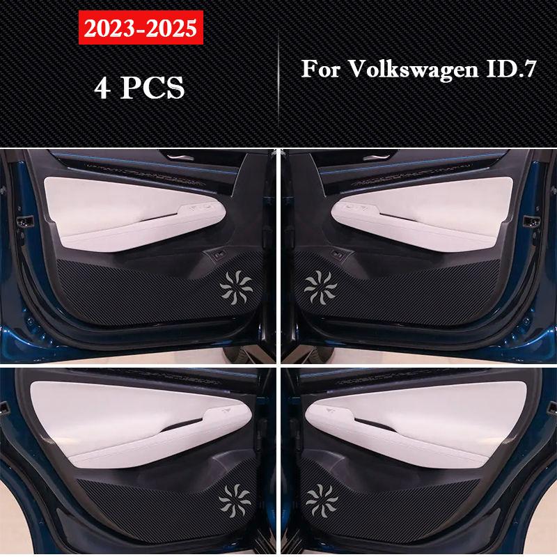 Для Volkswagen ID.7 2026 - 2026 Накладка на дверь автомобиля от пинков Наклейка для защиты бардачка Внутренняя пленка из углеродного волокна устойчивая к царапинам