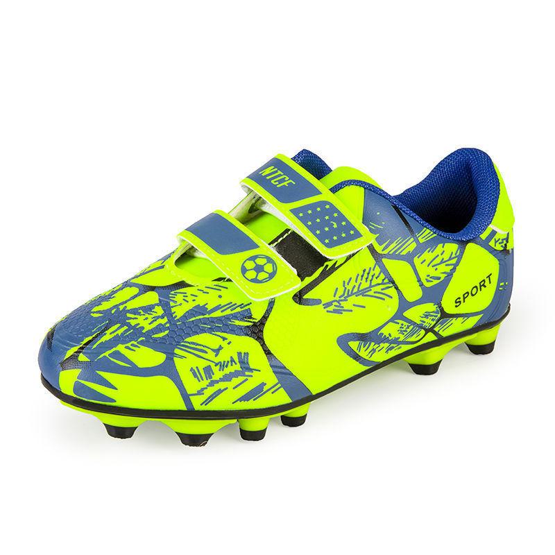 Детские футбольные тренировочные кроссовки для учеников начальной и средней школы: Конструкция с липучкой, прочная для подростков.