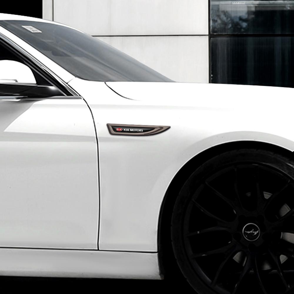 2026 Горячая Наклейка на Автомобиль 2 шт. Металлический Логотип Автомобиля Наклейка-Значок Нож на Крыло Автомобиля Для KIA Rio Soul K5 K3 Sportage Ceed Sorento
