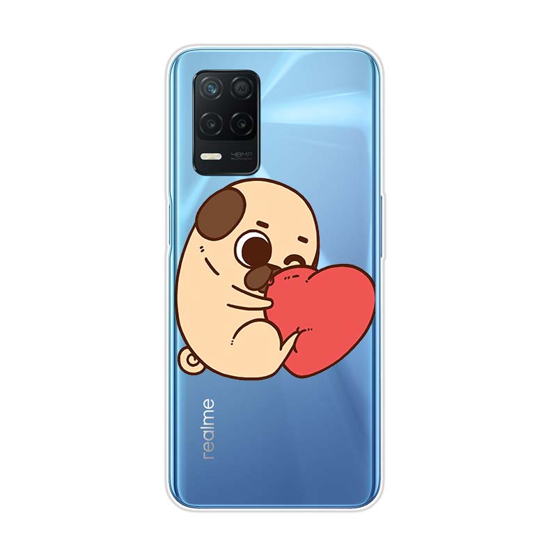 Cartoon Cute Pug Dog For Realme 8 8i V3 V5 GT Neo Flash Edition Explorer Master Neo2 Narzo 30 50i 50A C21Y Phone Case