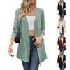 Women's Fashionable Casual Solid Color Long Sleeved Pocket Loose Cardigan Jacket