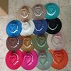 Vegan Suede Fedora Rancher Hats Blank Hats For Burning Multicolor Teardrop Shaped Top 9.5Cm Brim Unisex Jazz Hat Church Hat