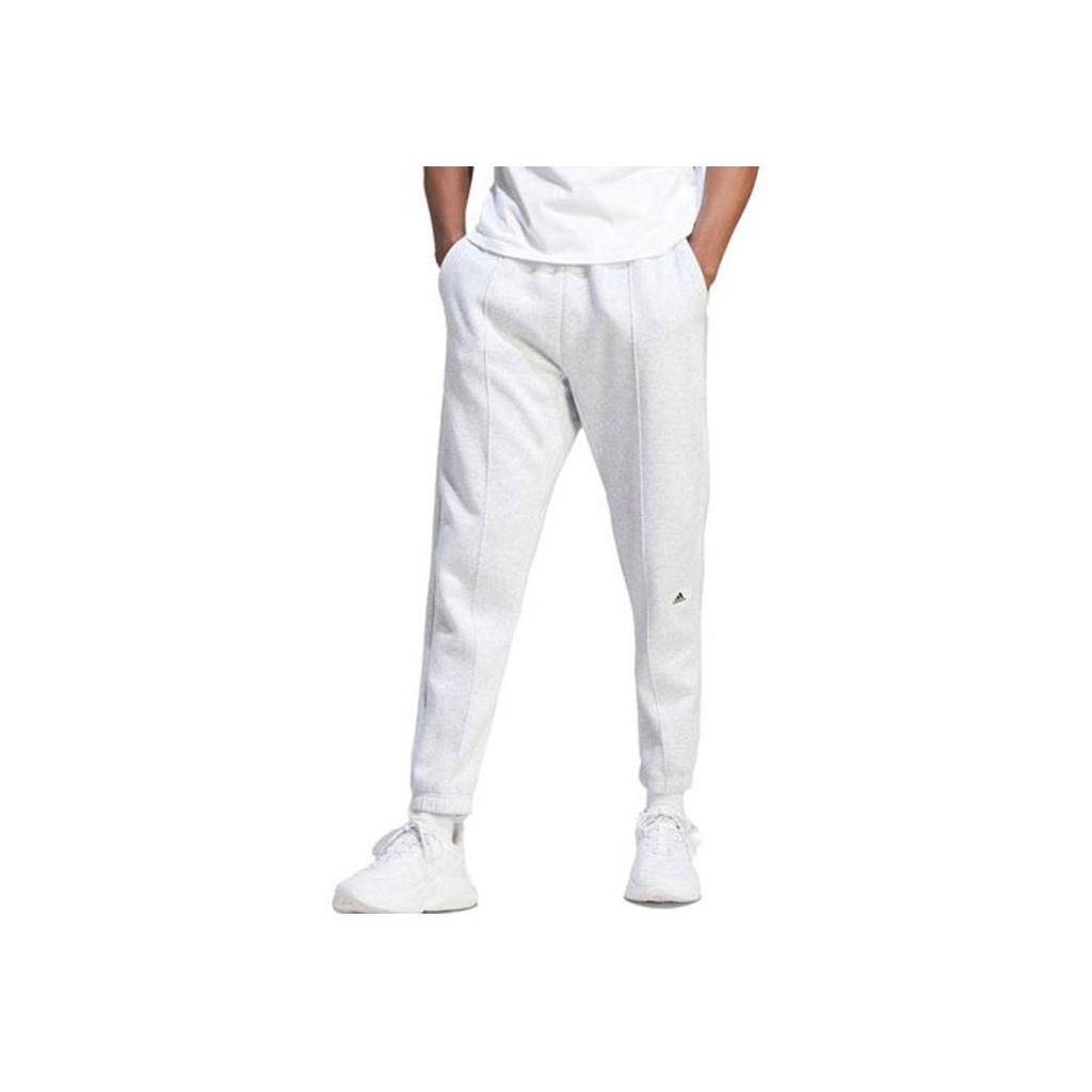 Adidas Long Pants Solid Color Logo Jogger Men Pants Gray IS7495