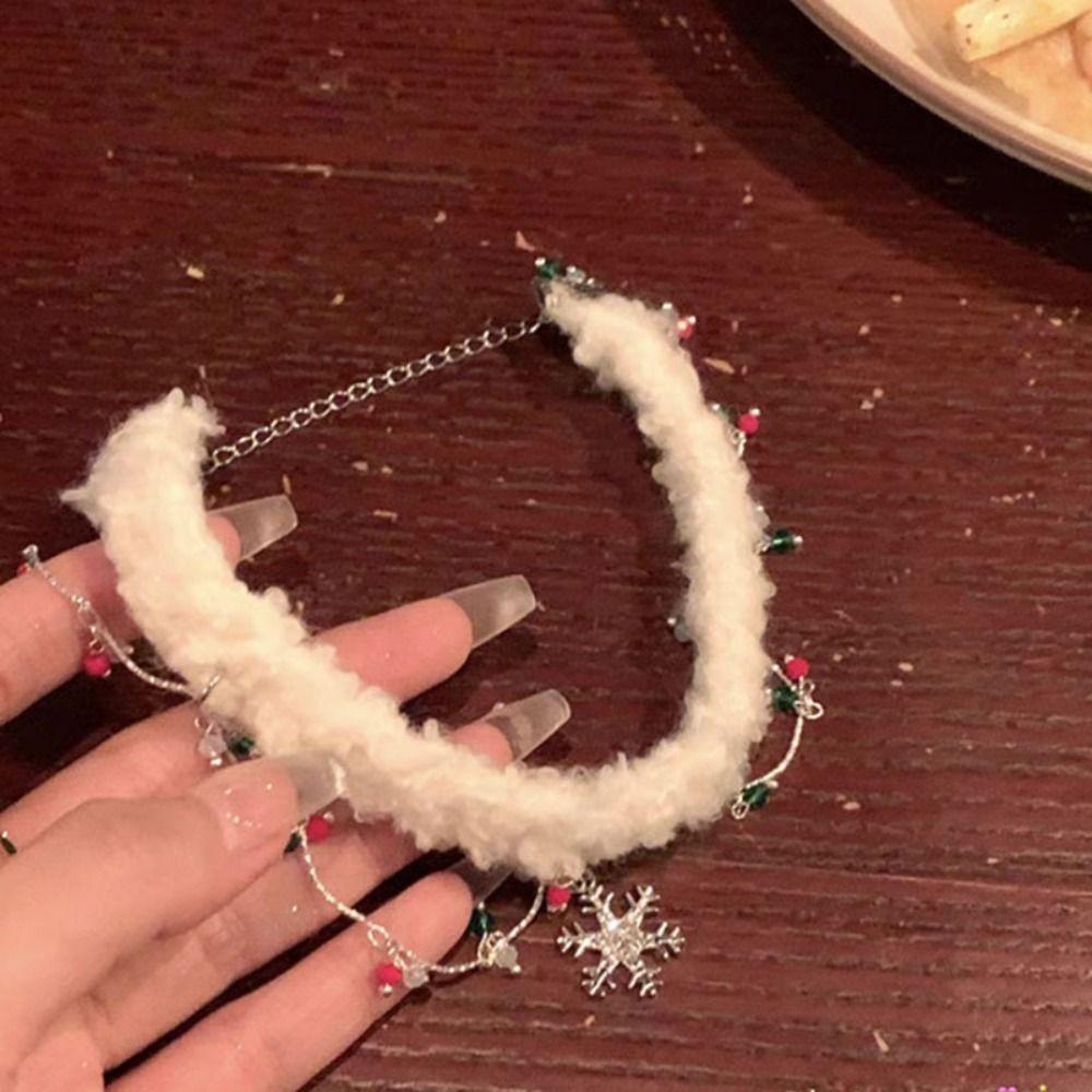 Tassel Christmas Plush Choker Santa Claus Xmas Clavicle Chain Jewelry Accessories