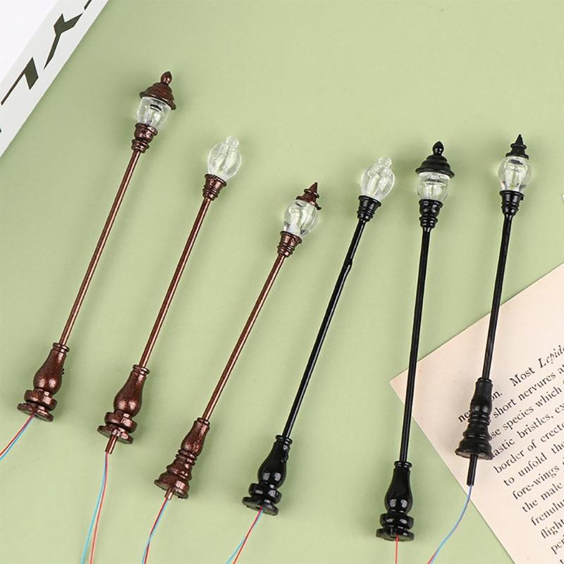 Рождественская деревня 1:87 Мини Модель Уличного Фонаря Миниатюрный Столбовой Фонарь Железнодорожные Лампы Уличные Фонари для Мини Ландшафта