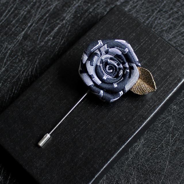 Remiel I Needle Long Upscale Brooches And Pins For Men S Suit Shirt Ribbon Rose Brooch Korean Girls Corsage Pocket Towel Collar