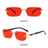 UV400 Protection Frameless Sun Glasses Y2K Eyewear Rimless Rectangle Sunglasses  for Women & Men
